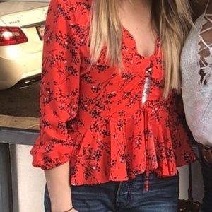 Top shop crop top. Like new. Tie front